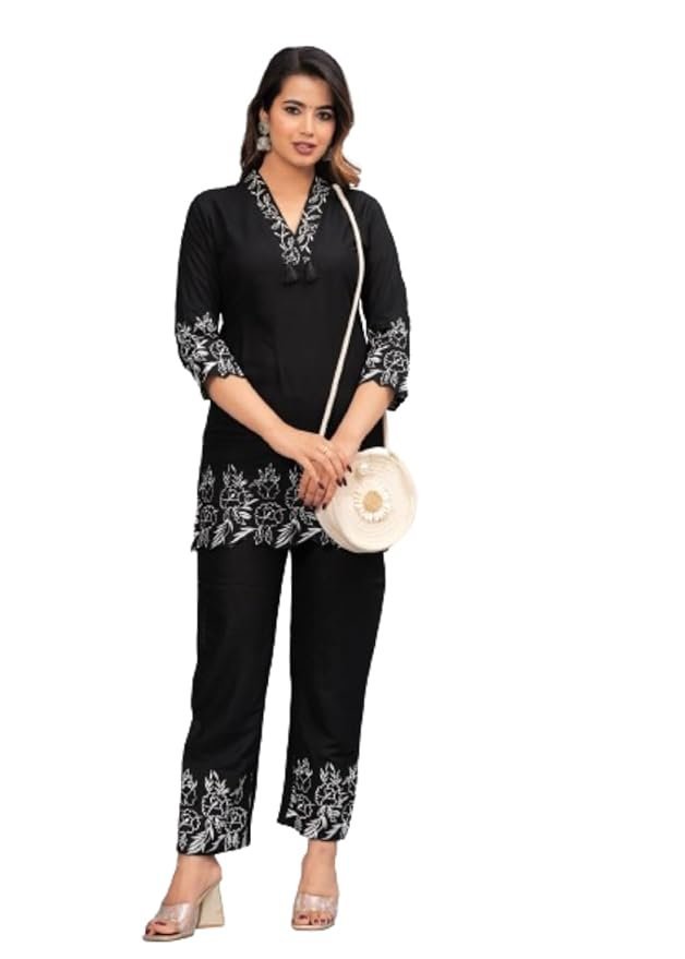 51hTrVyDYL._SY879_.jpg Women's Co-Ord set | Casual Wear Pant Top Set | Fancy Co-Ord Set | Full Pair Set | Women Kurta Sets | Women Kurta Pant Set | Coord Sets for Women - Image 1