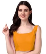 Women's Deep Neck Silk Sleeveless Readymade Blouse