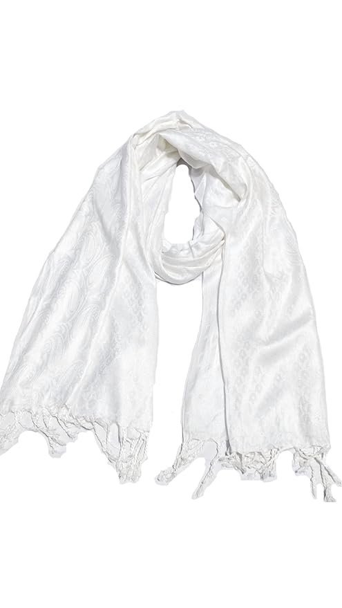 61KS7GzoAIL._SY879_.jpg Women And Girl's Fancy Viscose Self Jaquard 3D Design Scarf, Stole - Image 1