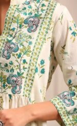 Womens Cotton Printed Anarkali Short Top Kurti - Image 3