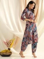 Women's Cotton Blend Co Ord Set | Co Ord Set for Women Stylish | Kurta Set for Women | Kurta Set | Ethnic Co Ord Set for Women | 3/4 Sleeve Women Co-ord set - Image 3