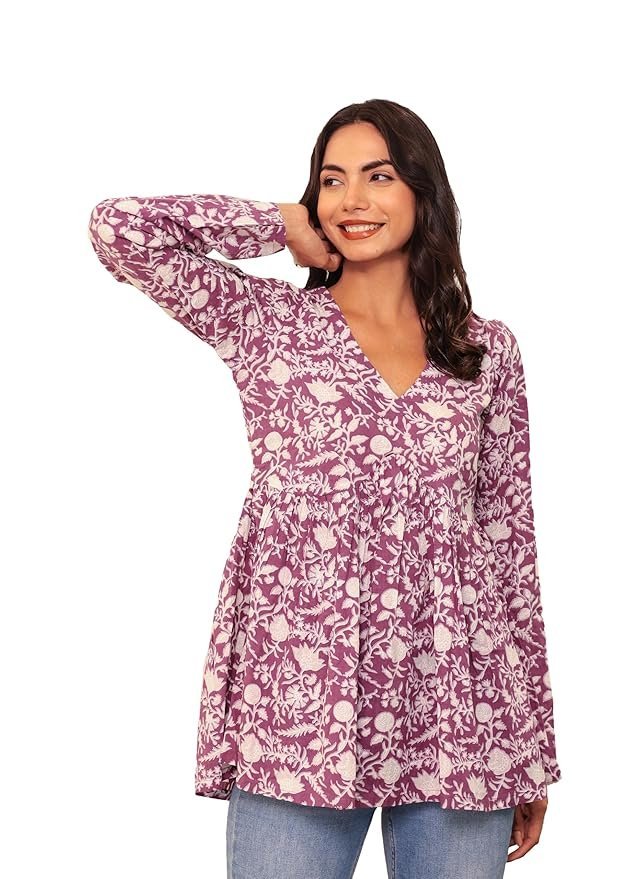 815jzsLaF3L._SY879_.jpg Cotton Short Kurti || Short Anarkali Kurti || Short Kurti Women - Image 1