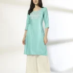 Women Embroidered Straight Kurta