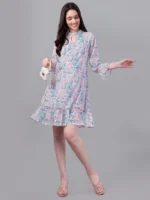 DRESSES FOR WOMEN WESTERN WEAR DOTTED MULTI-COLOR DRESS. - Image 3
